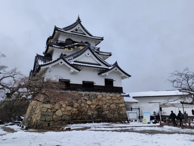 雪の日の彦根城天守